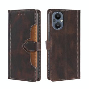 For OnePlus Nord N20 5G Skin Feel Straw Hat Magnetic Buckle Leather Phone Case(Brown) (OEM)