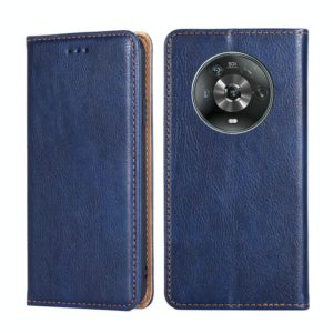 For Honor Magic4 Gloss Oil Solid Color Magnetic Flip Leather Phone Case(Blue) (OEM)