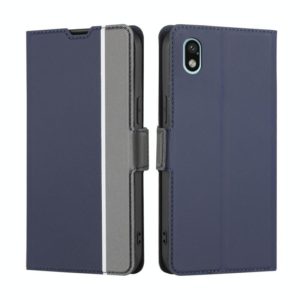 For Sony Xperia Ace III Twill Texture Side Button Leather Phone Case(Blue) (OEM)