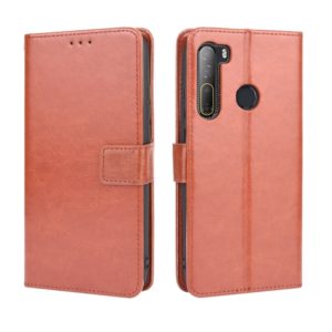 For HTC Desire 20 Pro Retro Crazy Horse Texture Horizontal Flip Leather Case , with Holder & Card Slots & Photo Frame(Brown) (OEM)