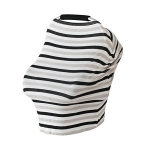 Multifunctional Cotton Nursing Towel Safety Seat Cushion Stroller Cover(Three-color Stripes) (OEM)