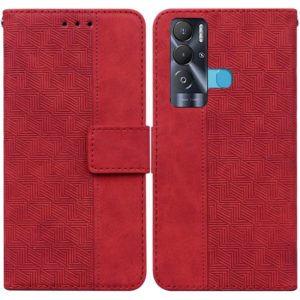 For Tecno Pova Neo LE6 Geometric Embossed Leather Phone Case(Red) (OEM)