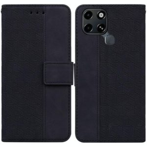 For Infinix Smart 6 Geometric Embossed Leather Phone Case(Black) (OEM)