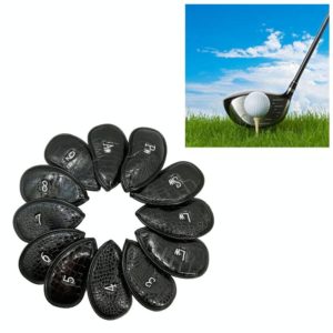 12 in 1 PU Leather Golf Club Cap Set(Black Litchi Texture) (OEM)