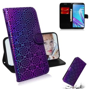 For Zenfone Max Pro (M1) ZB601KL Solid Color Colorful Magnetic Buckle Horizontal Flip PU Leather Case with Holder & Card Slots & Wallet & Lanyard(Purple) (OEM)