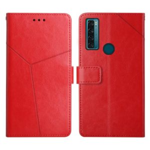 For TCL 20 SE Y Stitching Horizontal Flip Leather Phone Case(Red) (OEM)
