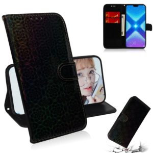 For Huawei Honor 8X Solid Color Colorful Magnetic Buckle Horizontal Flip PU Leather Case with Holder & Card Slots & Wallet & Lanyard(Black) (OEM)