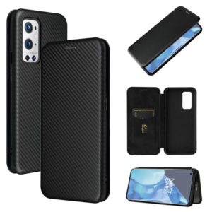 For OnePlus 9 Pro Carbon Fiber Texture Horizontal Flip TPU + PC + PU Leather Case with Card Slot(Black) (OEM)