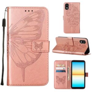 For Sony Xperia ACE III Embossed Butterfly Leather Phone Case(Rose Gold) (OEM)