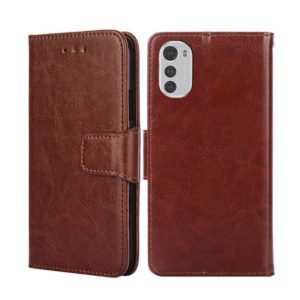For Motorola Moto E32 4G Crystal Texture Leather Phone Case(Brown) (OEM)
