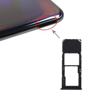 For Galaxy A70 SIM Card Tray + Micro SD Card Tray (Black) (OEM)