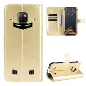 For Doogee S88 Plus / S88 Pro Crazy Horse Texture Horizontal Flip Leather Case with Holder & Card Slots & Lanyard(Gold) (OEM)
