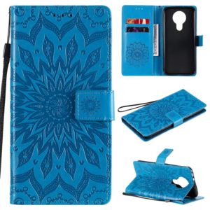 For Nokia 3.4 Sun Embossing Pattern Horizontal Flip Leather Case with Card Slot & Holder & Wallet & Lanyard(Blue) (OEM)