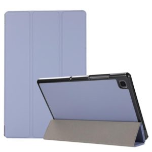 3-folding Skin Texture Horizontal Flip TPU + PU Leather Case with Holder For Samsung Galaxy Tab A7 10.4(2020) T500 / T505(Lavender Grey) (OEM)