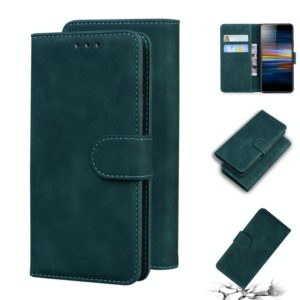 For Sony Xperia L3 Skin Feel Pure Color Flip Leather Phone Case(Green) (OEM)