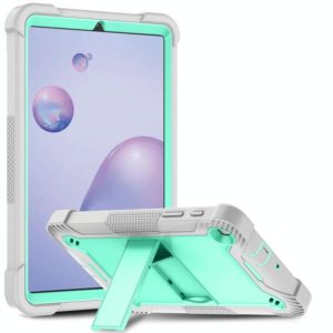For Samsung Galaxy Tab A 8.4(2020) Silicone + PC Shockproof Protective Case with Holder(Gray + Green) (OEM)