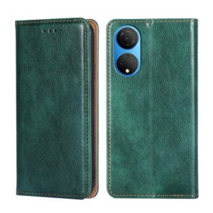 For Honor X7 4G Gloss Oil Solid Color Magnetic Leather Phone Case(Green) (OEM)
