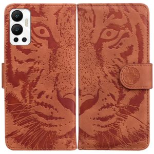 For Infinix Hot 12 Tiger Embossing Pattern Horizontal Flip Leather Phone Case(Brown) (OEM)