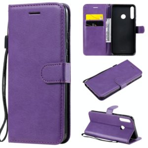 For Huawei P40 lite E / Y7p / Honor 9C Solid Color Horizontal Flip Protective Leather Case with Holder & Card Slots & Wallet & Lanyard(Purple) (OEM)