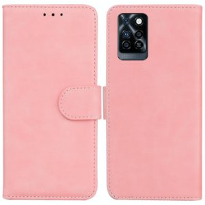 For Infinix Note 10 Pro X695 Skin Feel Pure Color Flip Leather Phone Case(Pink) (OEM)
