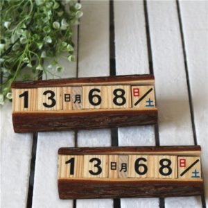 2 PCS Creative Wooden Cubes Perpetual Calendar Desk Decorations, Size: 16*6*5cm (OEM)