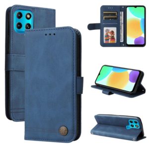 For Infinix Smart 6 Skin Feel Life Tree Metal Button Leather Phone Case(Blue) (OEM)