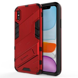 For iPhone X / XS Punk Armor 2 in 1 PC + TPU Shockproof Case with Invisible Holder(Red) (OEM)