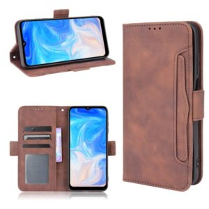 For Doogee N40 Pro Skin Feel Calf Pattern Horizontal Flip Leather Case with Holder & Card Slots & Photo Frame(Brown) (OEM)