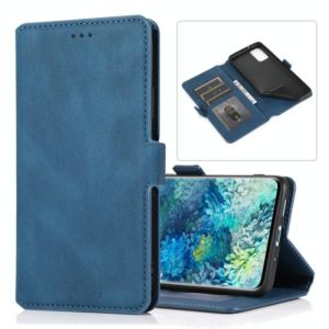 For Samsung Galaxy S20 5G Retro Magnetic Closing Clasp Horizontal Flip Leather Case with Holder & Card Slots & Photo Frame & Wallet(Navy Blue) (OEM)