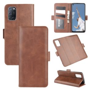 For OPPO A72 Dual-side Magnetic Buckle Horizontal Flip Leather Case with Holder & Card Slots & Wallet(Brown) (OEM)