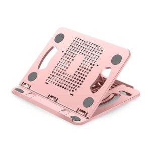 S6 Universal Rotatable Foldable 8-level Laptop Cooling Bracket with Handle (Pink) (OEM)