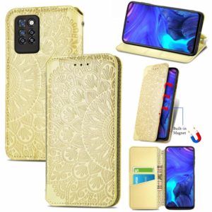For Infinix Note 10 Pro Blooming Mandala Embossed Pattern Magnetic Horizontal Flip Leather Case with Holder & Card Slots & Wallet(Yellow) (OEM)