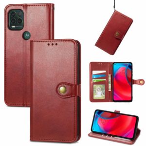 For Motorola Moto G Stylus 5G Solid Color Leather Buckle Phone Case with Lanyard & Photo Frame & Card Slot & Wallet & Stand Function(Red) (OEM)