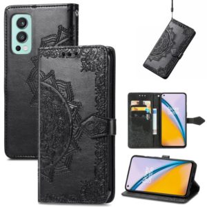 For OnePlus Nord 2 5G Mandala Embossing Pattern Horizontal Flip Leather Case with Holder & Card Slots & Wallet & Lanyard(Black) (OEM)