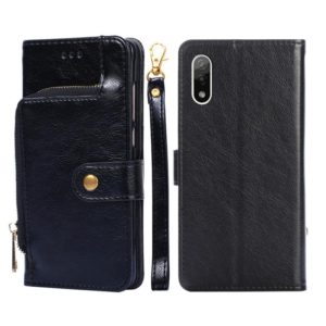 For Sony Xperia Ace II Zipper Bag PU + TPU Horizontal Flip Leather Phone Case(Black) (OEM)