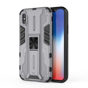 For iPhone XS Max Supersonic PC + TPU Shock-proof Protective Case with Holder(Gray) (OEM)