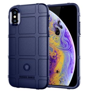 For iPhone XS Full Coverage Shockproof TPU Case(Blue) (OEM)