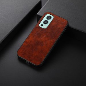 For OnePlus Nord 2 5G Business Genuine Leather Texture Shockproof Protective Leather Case(Brown) (OEM)