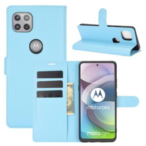 For Motorola Moto G 5G Litchi Texture Horizontal Flip Protective Case with Holder & Card Slots & Wallet(Blue) (OEM)