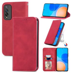 For Honor Play 5T Pro Retro Skin Feel Business Magnetic Horizontal Flip Leather Case With Holder & Card Slots & Wallet & Photo Frame(Red) (OEM)