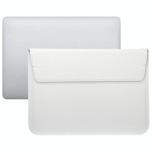 PU Leather Ultra-thin Envelope Bag Laptop Bag for MacBook Air / Pro 15 inch, with Stand Function(White) (OEM)