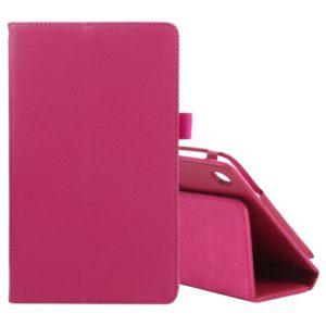 For Samsung Galaxy Tab A7 Lite T220 / T225 Litchi Texture Solid Color Horizontal Flip Leather Case with Holder & Pen Slot(Rose Red) (OEM)