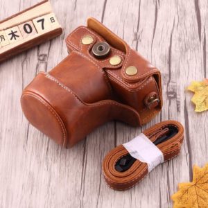 Full Body Camera PU Leather Case Bag with Strap for Canon EOS M10(Brown) (OEM)