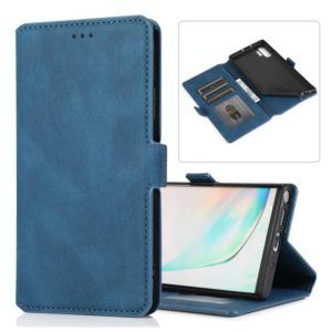 For Samsung Galaxy Note 10 Plus Retro Magnetic Closing Clasp Horizontal Flip Leather Case with Holder & Card Slots & Photo Frame & Wallet(Navy Blue) (OEM)