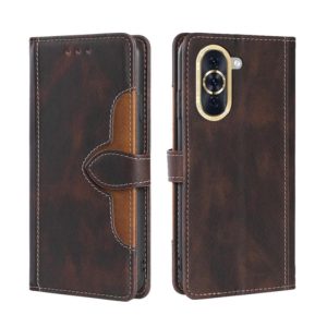 For Huawei nova 10 Skin Feel Magnetic Buckle Leather Phone Case(Brown) (OEM)