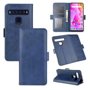 For TCL 10L Dual-side Magnetic Buckle Horizontal Flip Leather Case with Holder & Card Slots & Wallet(Dark Blue) (OEM)