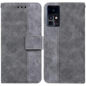 For Infinix Zero X / X Pro Geometric Embossed Leather Phone Case(Grey) (OEM)