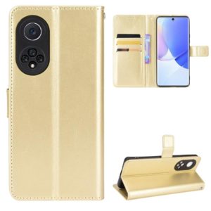 For Huawei nova 9 Crazy Horse Texture Horizontal Flip Phone Leather Case with Holder & Card Slots & Lanyard(Gold) (OEM)
