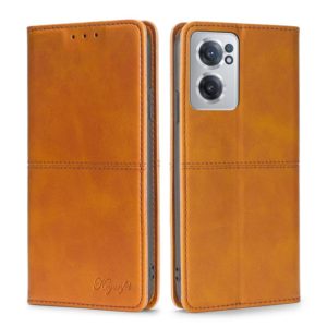 For OnePlus Nord CE 2 5G Cow Texture Magnetic Horizontal Flip Leather Phone Case(Light Brown) (OEM)