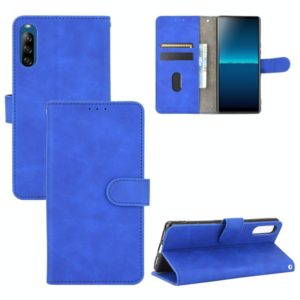For Sony Xperia L4 Solid Color Skin Feel Magnetic Buckle Horizontal Flip Calf Texture PU Leather Case with Holder & Card Slots & Wallet(Blue) (OEM)